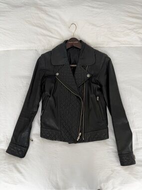Custom Made Black Quilted Leather Biker Jacket